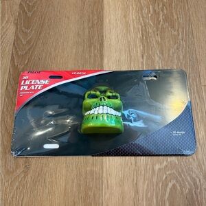 PILOT 3D Green Hulk Skull License Plate LP-2270 New